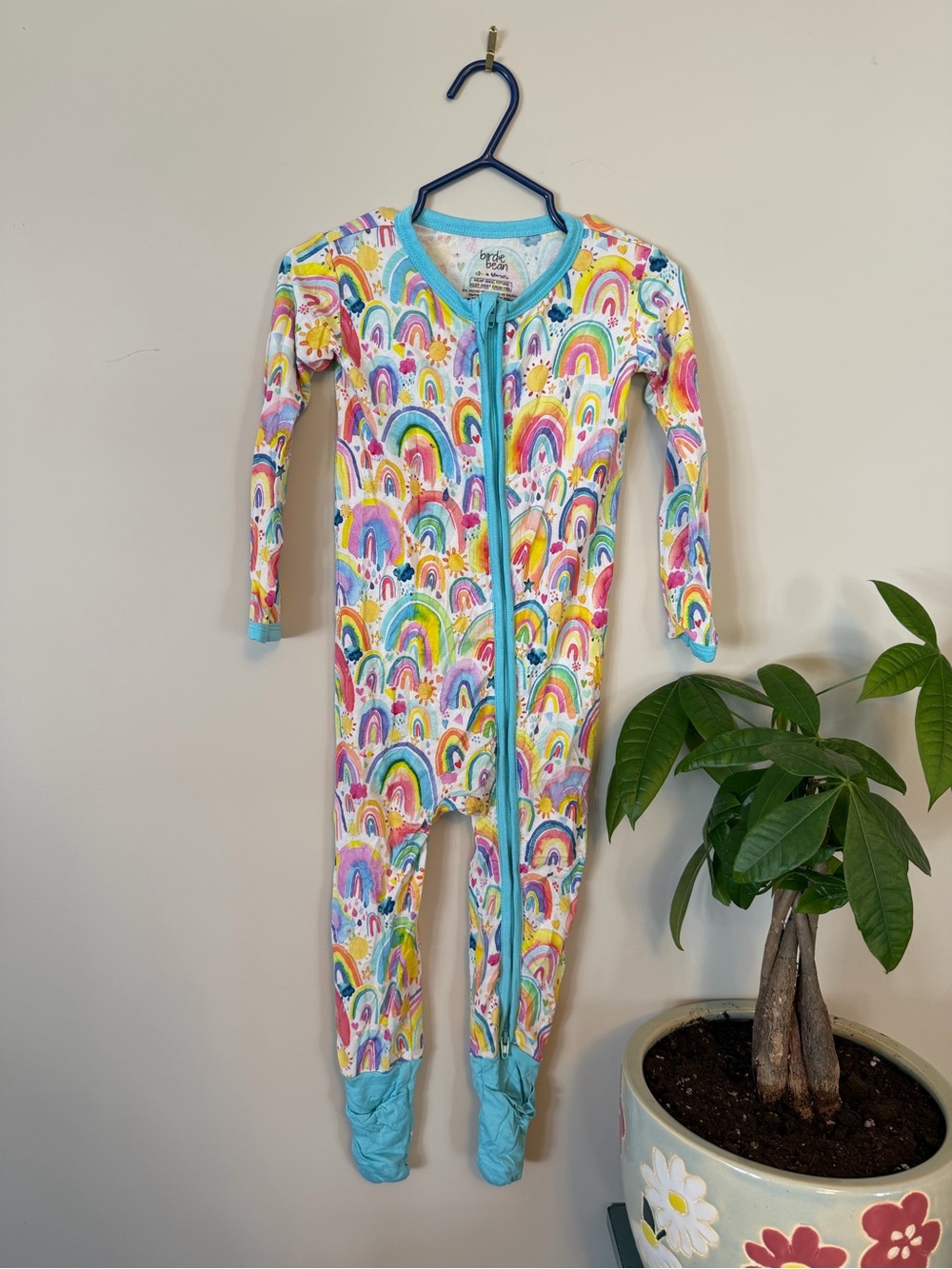 Birdie Bean Rainbow Footie 12-18 months